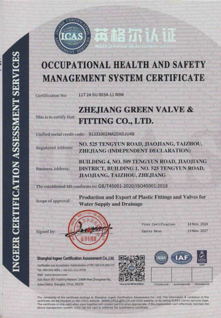 ISO 45001 Certificate