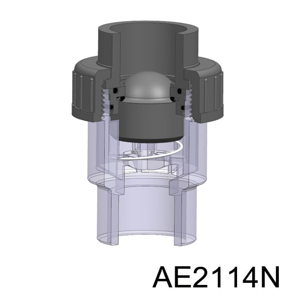 Transparent Single union Check Valve Spring type ANSI Socket